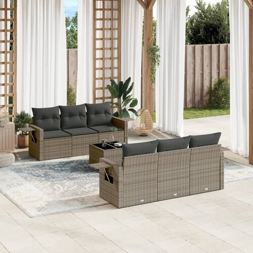 vidaXL 7-dijelni set vrtnih sofa sivi od poliratana Cijene