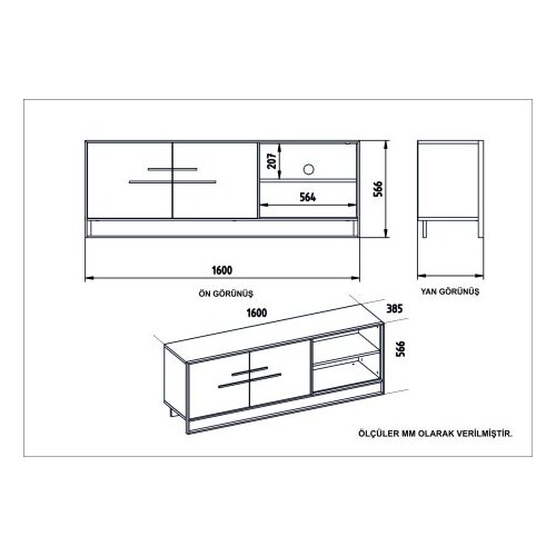 HANNAH HOME TV komoda, zlatno-crna Slike