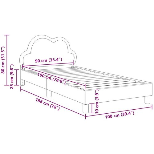  Okvir za krevet s uzglavljem Plava 90 x 190 cm PU Slike