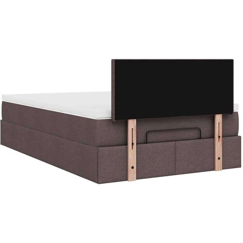 vidaXL Otomanski posteljni okvir z vzmetnico rjav 120x190 cm blago, (21608494) Cene