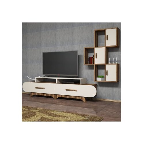 Hanah home tv polica flora s walnut cream Cene