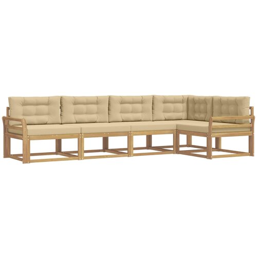 vidaXL Zunanja garnitura za sedenje 4 pcs Bela in bež Poliester, (5000280578) Cene