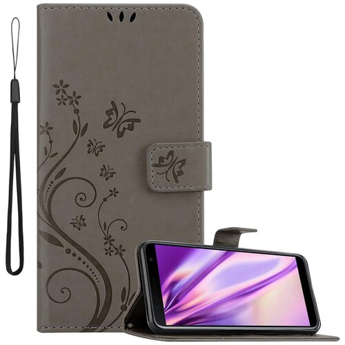 Cadorabo Samsung Galaxy J6 PLUS v klasična črna - ovitek v cvetličnem dizajnu z magnetnim zapiranjem, stoječo funkcijo in režami za kartice, (20562272) Cene