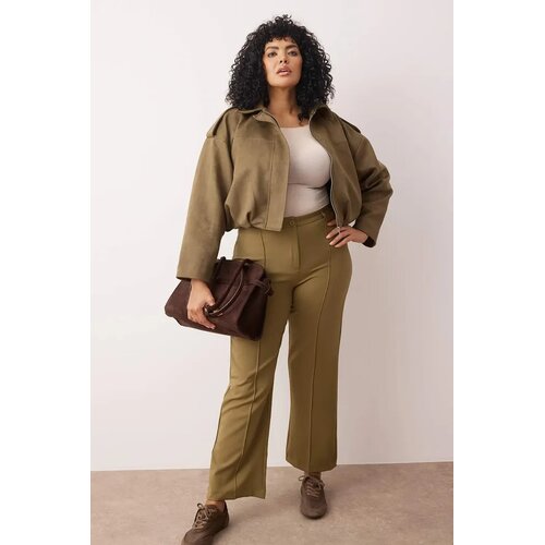 Trendyol Ženske pantalone Tbbss22Pl0301, Kaki Cene