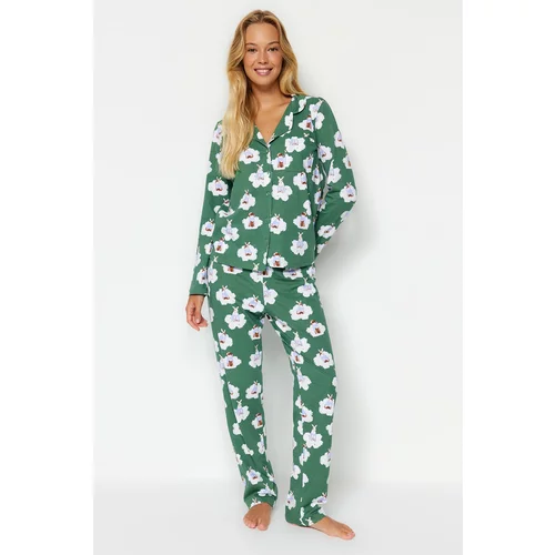 Trendyol Pajama Set - Green - Animal print