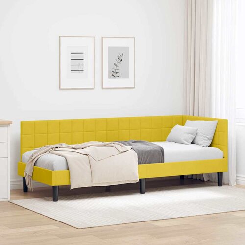  Kutni okvir kreveta s uzglavljem Žuta 80 cm x 200 cm Bar&scaron;un Cijene