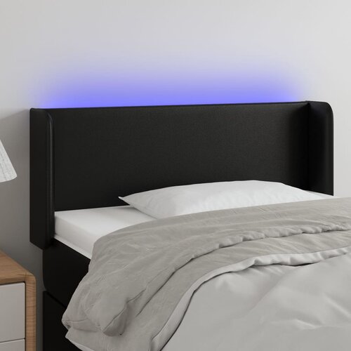 vidaXL LED posteljno vzglavje črno 103x16x78/88 cm umetno usnje Cene