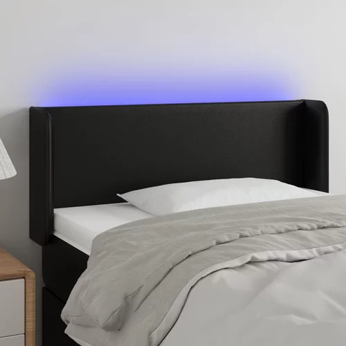 vidaXL LED uzglavlje crno 103x16x78/88 cm od umjetne kože