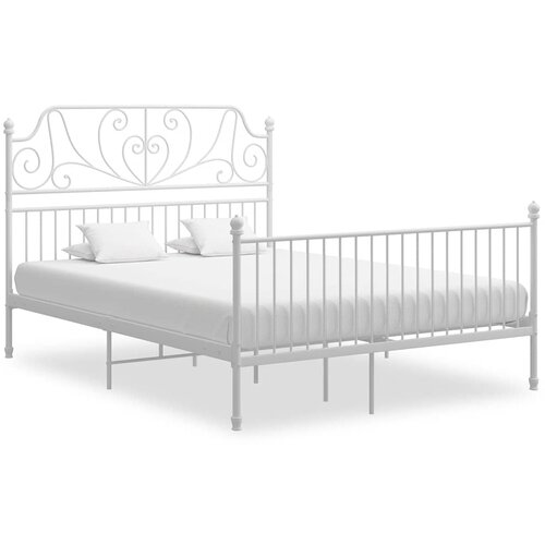  Okvir za krevet bijeli metalni 140 x 200 cm Cijene