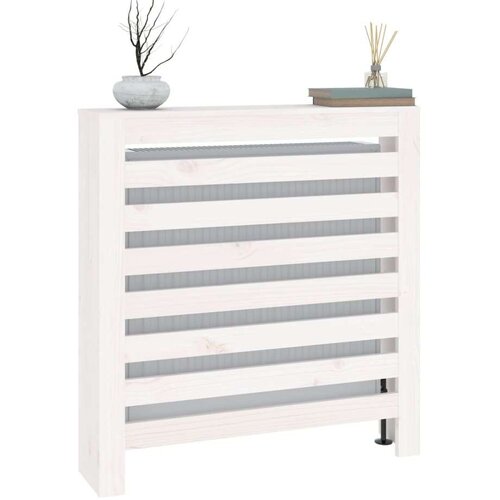  Pokrov za radiator bela 79,5x19x84 cm trdna borovina, (21397583) Slike