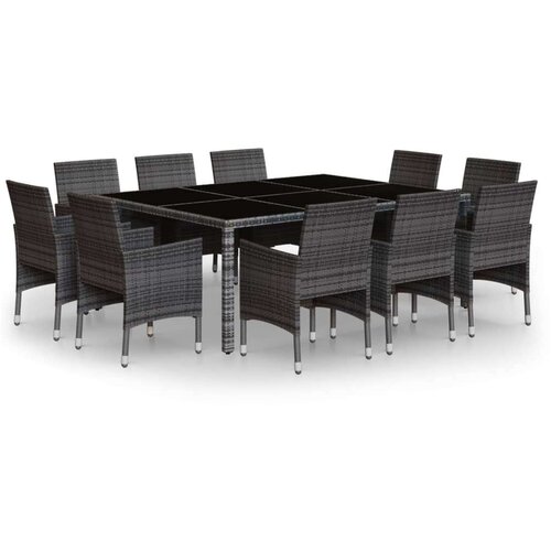  11-dijelni vrtni blagovaonski set od poliratana sivi Cijene