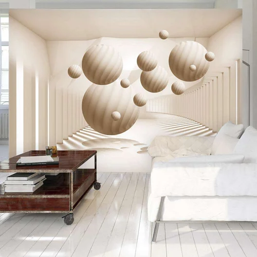  tapeta - Beige Balls 200x140