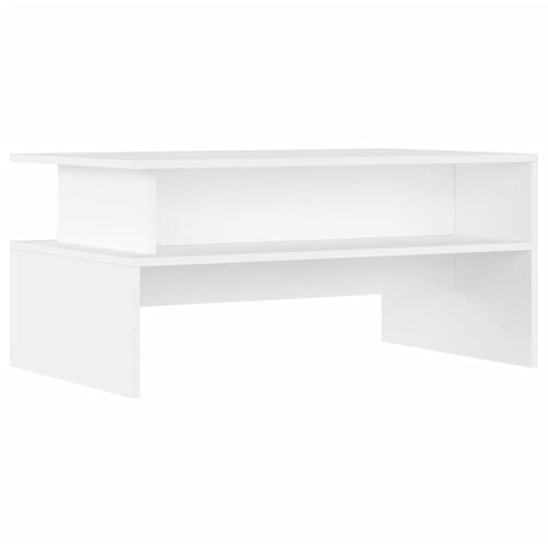 Maison Chic Klubska mizica - kavna mizica - Nizka mizica bela 90x55x42,5 cm inženirski les, (21754744) Cene
