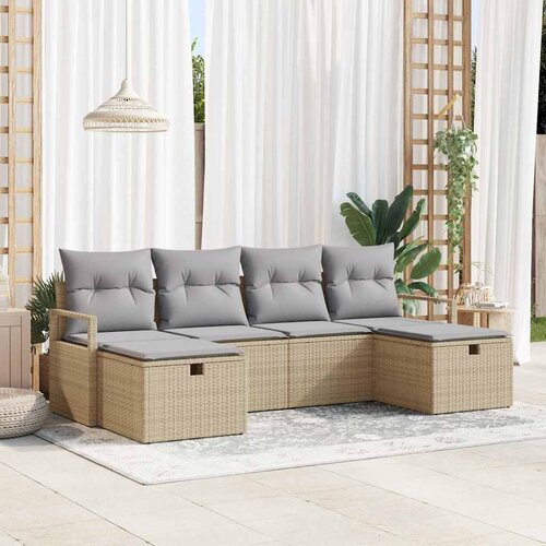  Set sofe 6 kom. 6-Broj sjedala Bež i svijetlo siva poliratan 230 x 117 x 85 cm Cijene