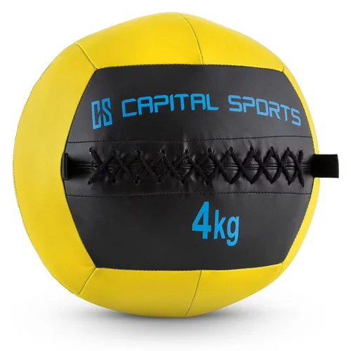 Capital Sports Wallba 4, žuta, 4 kg, wall ball, umjetna koža