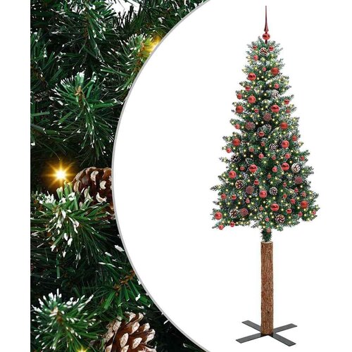 vidaXL Mršavo božićno drvce s 300 LED svjetlima Zelena i bijela 210 cm Cijene