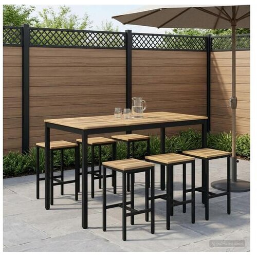 VidaXL Vrtni Bar Miza Bela in črna 141 x 80,5 x 105 cm Slike