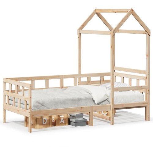 vidaXL Dnevni krevet s krovom 90x200 cm od masivne borovine Cijene