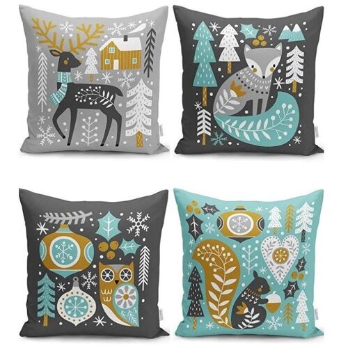 Mila Home Ukrasne jastučnice u setu 4 kom s božićnim motivom 43x43 cm Merry Christmas &amp;ndash; Slike