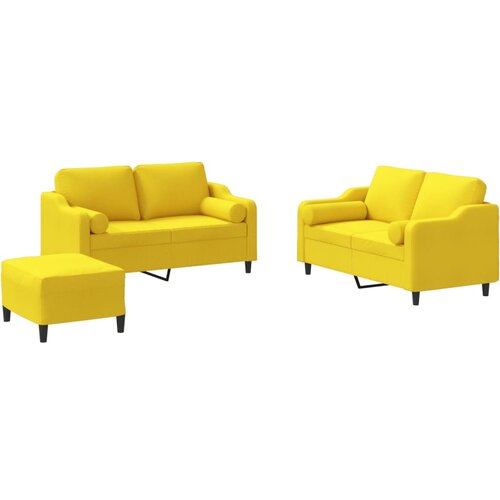 vidaXL 3-dijelni set sofa s jastucima svjetložuti od tkanine Cijene