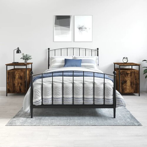 vidaXL Nočna omarica 2 kosa dimljeni hrast 40x42x60 cm inženirski les Cene