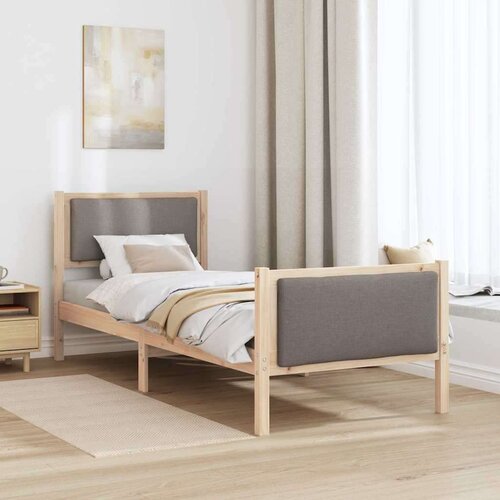  Okvir za krevet Sivo-smeđa 75 x 190 cm tkanina Slike