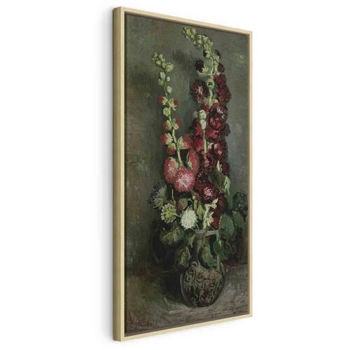  Slika - Vincent Van Gogh &ndash; Vase of Hollyhocks 30x60 U prirodnom drvenom okviru Cijene