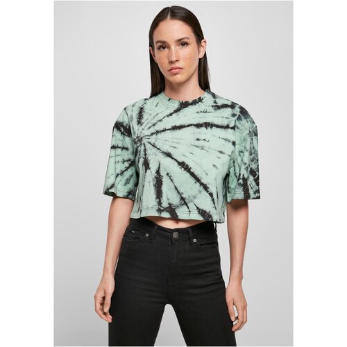 UC Ladies Women's Oversized Cropped Tie Dye Tee Black/Green Cene