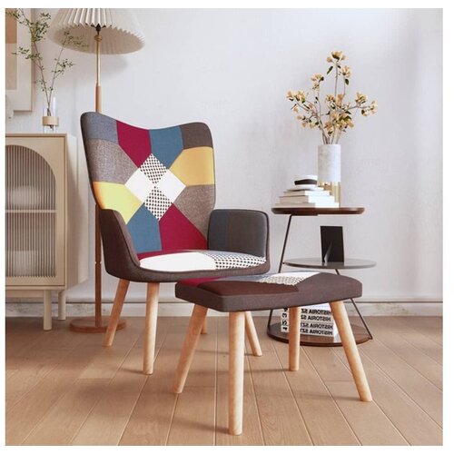  Stolica za opu&scaron;tanje s osloncem za noge patchwork od tkanine Cijene