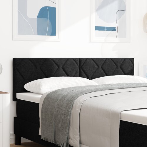 VidaXL LED Naslon Geometrijski Vzorec Črn 144 cm Tkanina, Naslon Geometrijski Vzorec Črn 140 cm Tkanina Slike