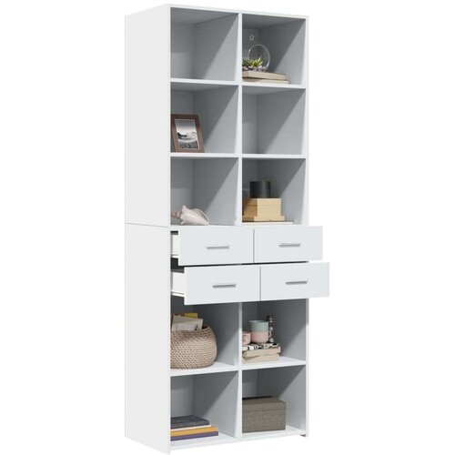 VidaXL Visoka komoda bijela 70 x 42,5 x 185 cm od konstruiranog drva Slike