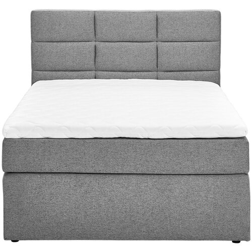 CARRYHOME POSTELJA BOXSPRING 140 cm x 200 cm , tekstil siva Slike