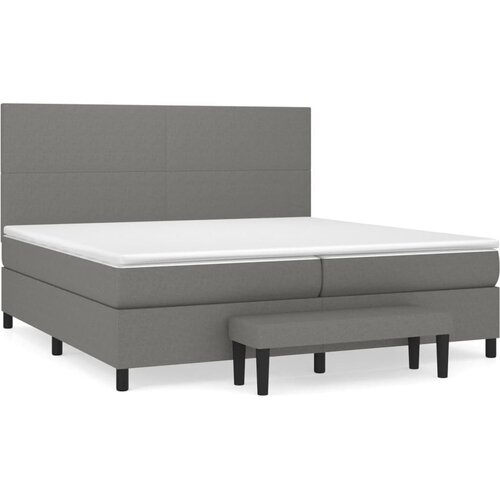 VidaXL Box spring postelja z vzmetnico temno siva 200x200 cm blago, (20761077) Slike