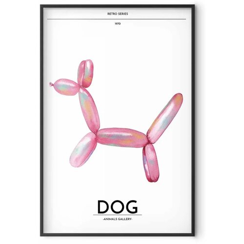  Plakat - Holo-Dog - Colorful Retro Dog 60x90 Crni okvir Slike