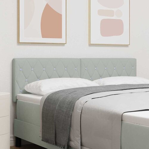  LED glava kreveta s LED trakama Svijetlo siva 144 cm Baršun Cene