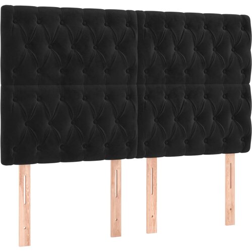 Maison Chic Posteljno vzglavje - Vzglavna omarica 4 kosa črn 80x7x78/88 cm žamet, (22077961) Cene