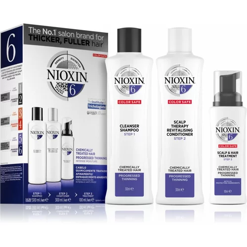 Nioxin System 6 Color Safe Chemically Treated Hair darilni set za redke lase