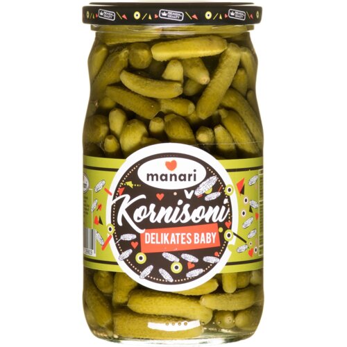 Manari kornišoni Delikates, 1-3cm, 400g, 720ml Cene