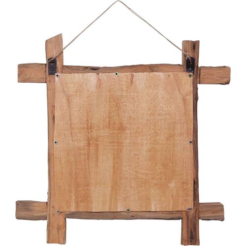 VidaXL Ogledalo od cjepanica prirodna boja 70 x 70 cm obnovljeno drvo Slike