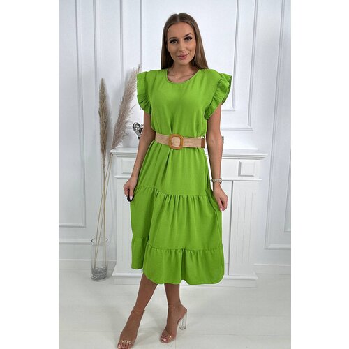 Kesi Dress with ruffles light green Cijene