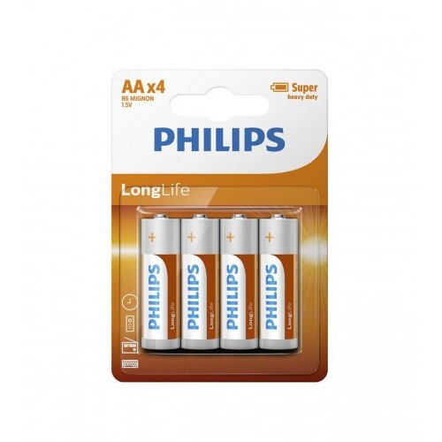 Philips Baterija AA R6 R6L4B/10 1,5V 4/1 LONGLIFE Slike