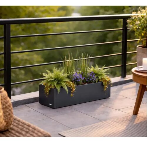 Herstera Garden Cube Balcony L | Metalna žardinjera za cvijeće | 50 L | Antracit - BRANDED IN EU Cijene
