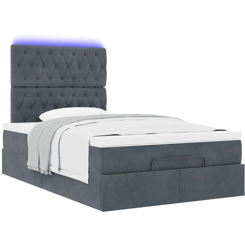 VidaXL Okvir za krevet s madracima tamnosivi 120x190 cm bar&amp;scaron;unasti Slike