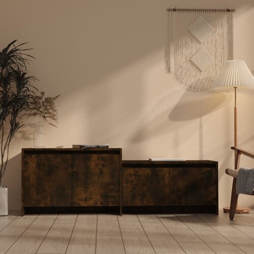 The Living Store TV omarica dimljeni hrast 146,5x35x50 cm iverna plo&amp;scaron;ča - TV Omarica, (21375042) Slike