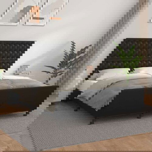  Posteljni okvir z vzglavjem črn 140x190 cm umetno usnje, (20737650) Slike