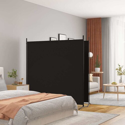 Sobna pregrada s 2 panela crna 348 x 180 cm od tkanine Cijene