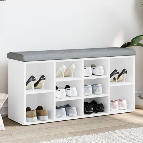 vidaXL Klupa za cipele bijela 102 x 32 x 50 cm od konstruiranog drva Cijene