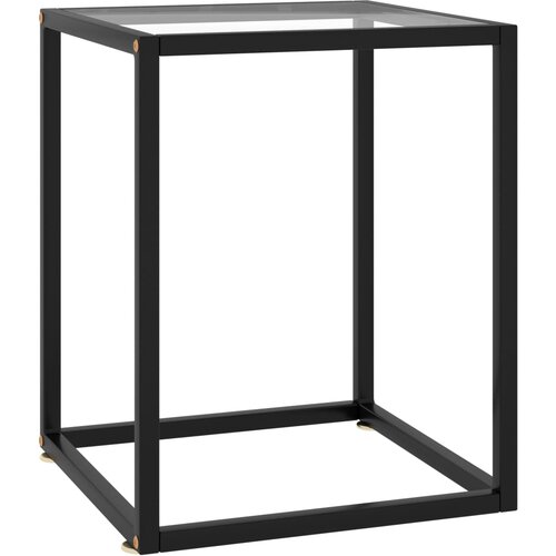 The Living Store Klubska mizica črna s kaljenim steklom 40x40x50 cm - Klubska Mizica, (21574345) Slike