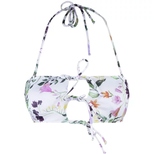 Trendyol floral patterned strapless bikini top