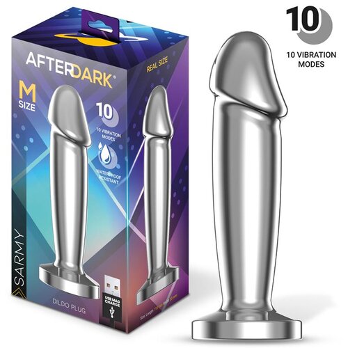 Afterdark Sarmy Metal Vibrating Dildo Plug Size M Cene